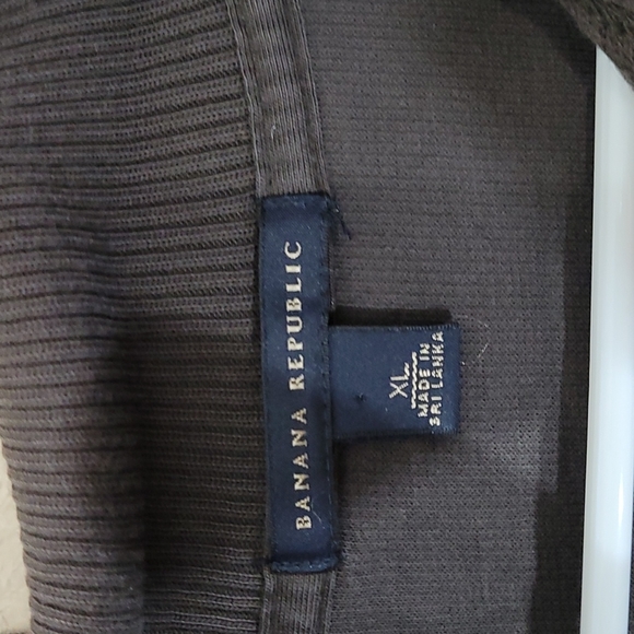 Banana Republic XL 1/4 zip up pullover sweatshirt  100% cotton dark cammo green - Picture 3 of 6